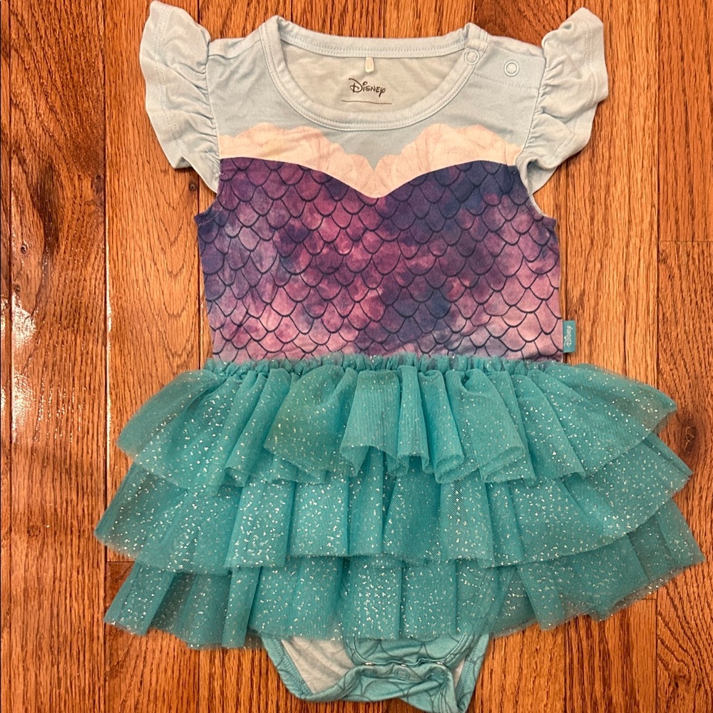 Posh Peanut x Disney Mermaid Bodysuit Tulle Dress-2T